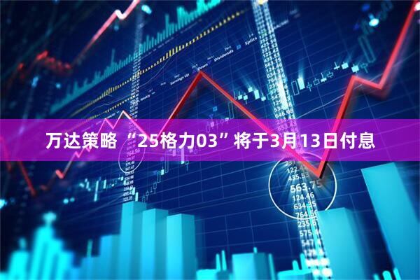万达策略 “25格力03”将于3月13日付息