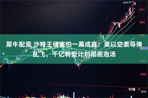 犀牛配资 沙特王储害怕一幕成真：美以空袭导弹乱飞，千亿转型计划彻底泡汤