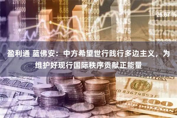 盈利通 蓝佛安：中方希望世行践行多边主义，为维护好现行国际秩序贡献正能量