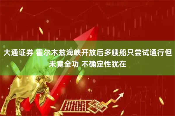 大通证券 霍尔木兹海峡开放后多艘船只尝试通行但未竟全功 不确定性犹在