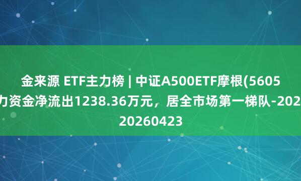 金来源 ETF主力榜 | 中证A500ETF摩根(560530)主力资金净流出1238.36万元，居全市场第一梯队-20260423